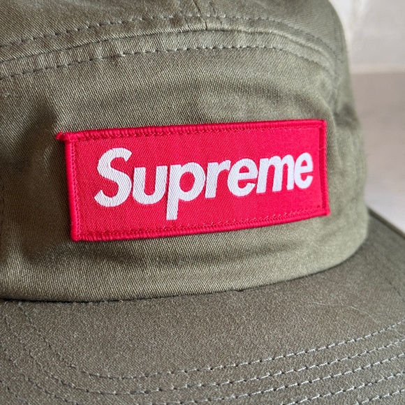 Supreme Olive Green Red Logo Utility Camp Cap 5 Panel Spring Summer 2013 SS13 - Picture 2 of 4